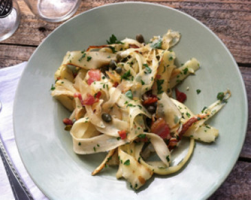 parsnip-ribbons-with-bacon-parsley-and-capers_nourish-paleo-foods-e1378471116455