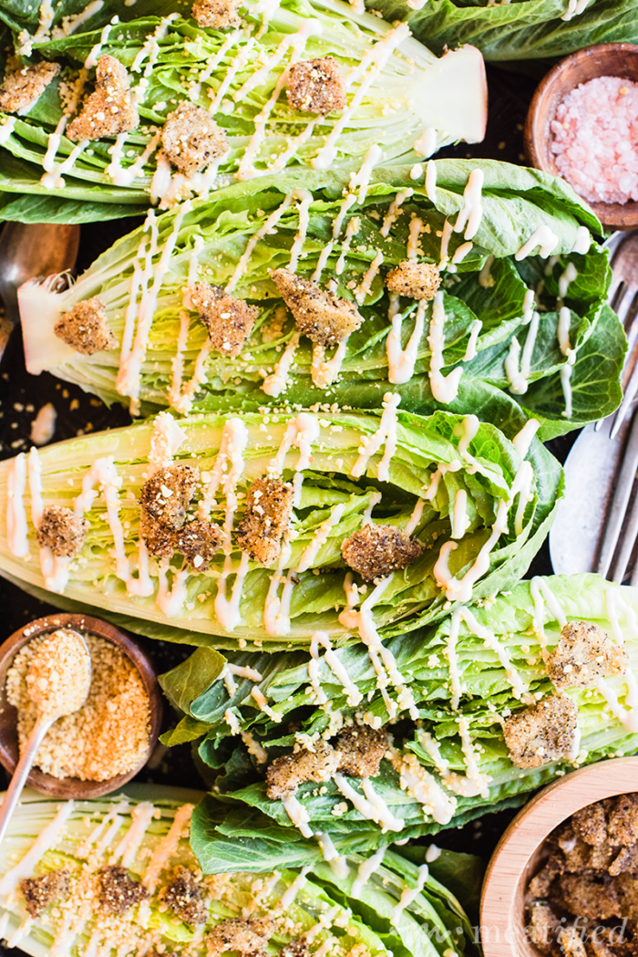 This Classic Eggless Caesar Salad from https://meatified.com has all of the flavor, but none of the egg or dairy, making it perfect for the AIP. As a bonus, it's coconut free, too!