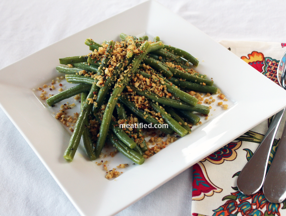 Green Beans with Lemon Sage Crumbs