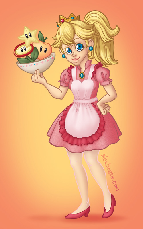 Princess Peach: original illustration by Alex Boake