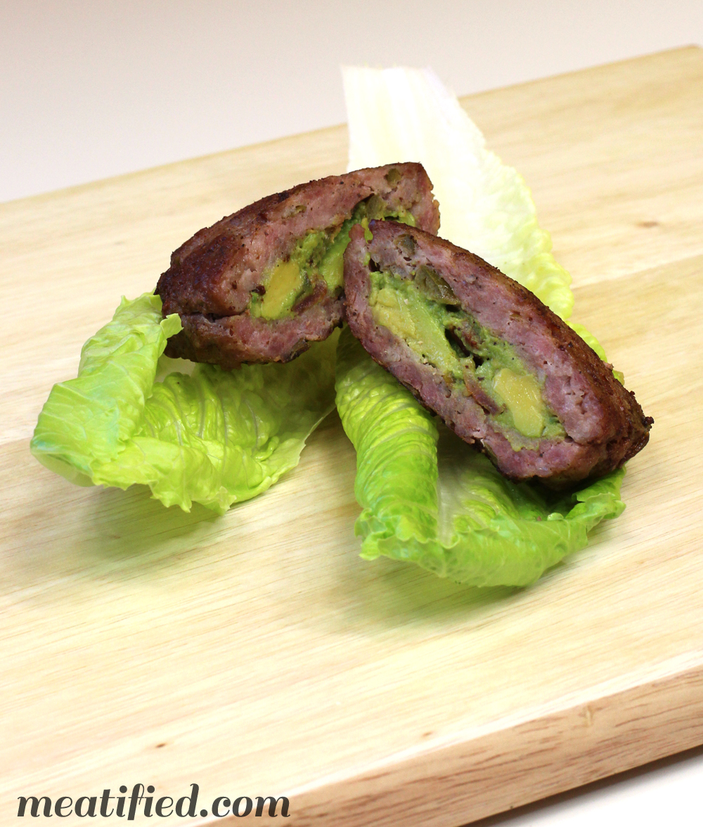 Stuffed Bacon Guacamole Burger from http://meatified.com #whole30 #paleo #autoimmune #aip