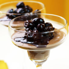 No Egg Chocolate Mousse with Black Cherry Compote