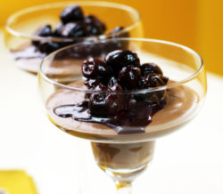 Chocolate Mousse with Cherry Compote