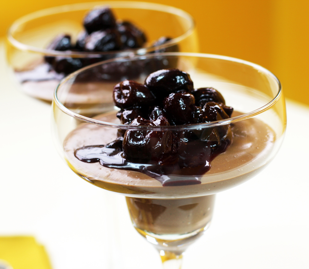 Chocolate Mousse with Cherry Compote