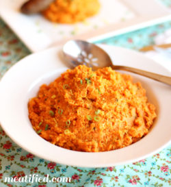 Parsnip Carrot Mash with Lemon Zest & Thyme from http://meatified.com #paleo #glutenfree #whole30