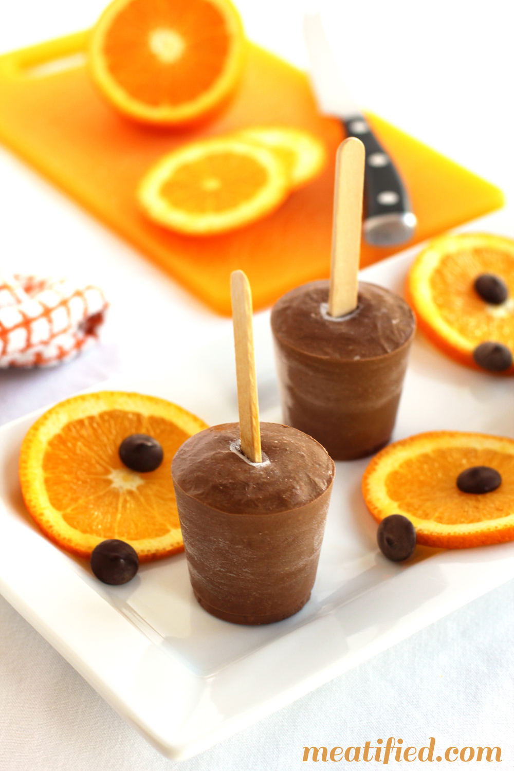 Chocolate Orange Fudge Pops from http://meatified.com #paleo #gelatin #glutenfree #popsicle #fudgepop