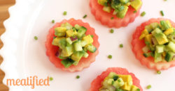 Avocado Watermelon Bites from http://meatified.com #paleo #autoimmunepaleo #glutenfree #whole30
