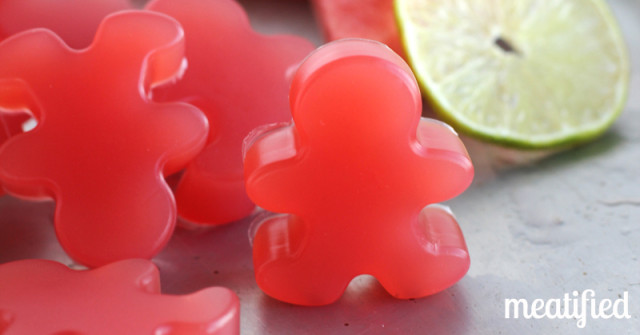 Sour Watermelon Homemade Gummies from http://meatified.com - just 4 ingredients or less! #paleo #gummies #glutenfree