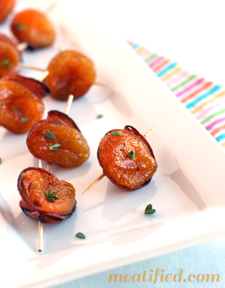 Maple Glazed Apricots with Salami & Thyme from http://meatified.com