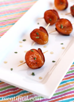 Maple Glazed Apricots Wrapped in Salami