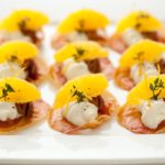 Pancetta Crisps with Goats Cheese, Oranges, Pecans & Thyme