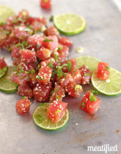 Ahi Tuna Ceviche with Sesame and Mint from http://meatified.com