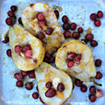 Baked Pears with Cranberries and Coconut Cream
