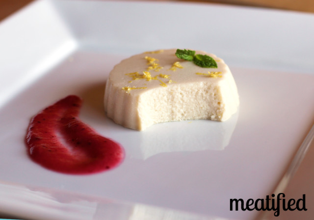 Paleo White Chocolate Mousse with Lemon Zest and Cranberry-Apple Compote from http://meatified.com #paleo #dairyfree #gelatin