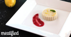 Paleo White Chocolate Mousse with Lemon Zest and Cranberry-Apple Compote from http://meatified.com