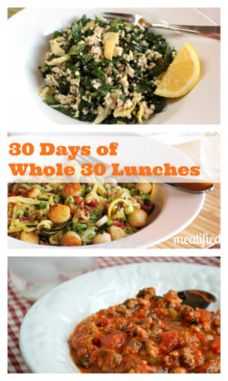 30 Days of Whole 30 Lunches from http://meatified.com