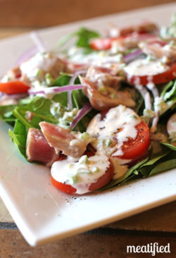 Ahi Tuna Salad with Green Onion Dressing from http://meatified.com