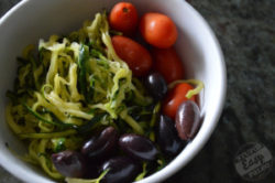 Zucchini Noodle Salad with Tomatoes & Olives
