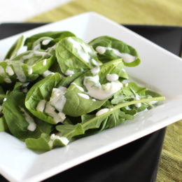 Salad topped with Green Onion Dressing from http://meatified.com