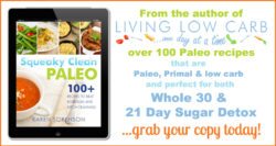 Need a fresh start? Squeaky Clean Paleo: 100+ Recipes to Ditch Cravings and Beat Boredom! Perfect for Grain Free, Gluten Free, Whole30, 21DSD, Paleo, and Low Carb diets! #paleo #whole30 #glutenfree