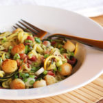 Zucchini Noodles with Seared Scallops & Bacon
