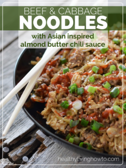 Beef & Cabbage Noodles with Asian Almond Chili Sauce