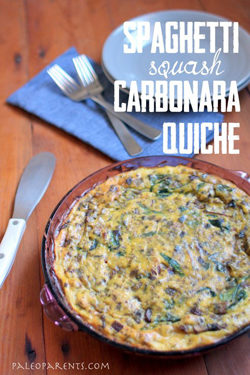Carbonara Quiche with Spaghetti Squash Base