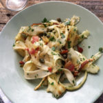 Parsnip Ribbons with Bacon, Parsley & Capers