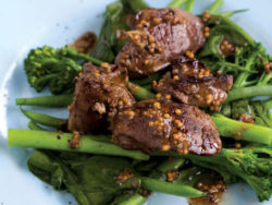 Sherried Chicken Livers on Wilted Greens