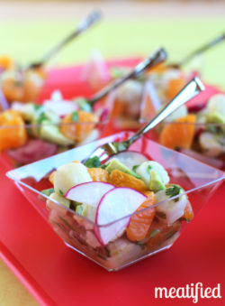 Bay Scallop Ceviche with Mandarin Oranges that's nightshade free and Autoimmune Paleo compliant from http://meatified.com #paleo #glutenfree #whole30 #aip