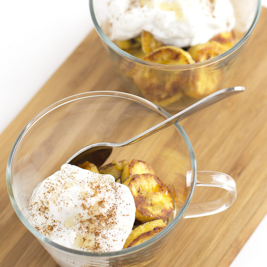 Salted Caramelized Plantains with Coconut Cream from http://meatified.com #paleo #glutenfree #autoimmunepaleo