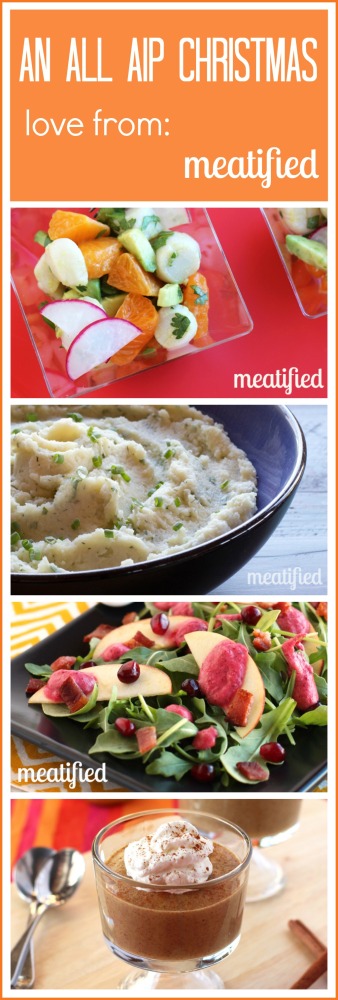 An AIP Christmas Menu with 25 recipes from http://meatified.com #aip #paleo #autoimmune #christmas