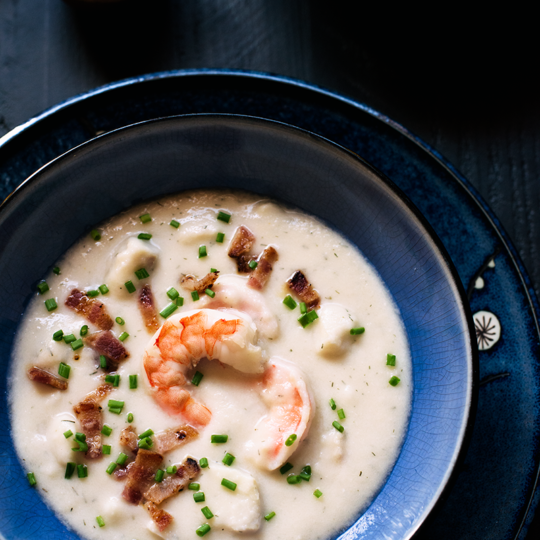 This Creamy Cod & Shrimp Chowder is totally dairy free and compliant with both AIP & the Whole30. Check out the recipe at http://meatified.com!