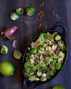 Caramelized Brussels Sprouts with Lime and Crispy Shallots | http://meatified.com