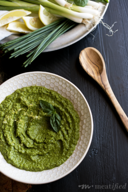 Switch it up for summer with this fresh Green Onion Pesto from http://meatified.com. Whip it into a dip, toss it with grilled veggies or serve with grilled chicken, salmon or steak.