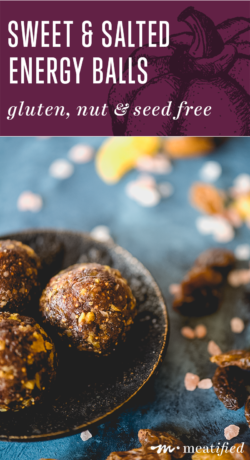 Energy balls; so much more fun than bars! These little guys from http://meatified.com are grain, gluten, nut & seed free, so they're the perfect allergy friendly bite for on the go!