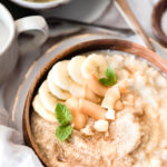 This grainless & dairy free version of banana bread oatmeal from http://meatified.com is minimally sweetened, full of warm spices and perfect morning comfort food.