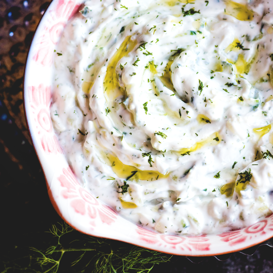 This dairy free tzatziki from http://meatified.com is perfect for all your summer eats: creamy, tart, refreshing and cool. Perfect with grilled meats and veggies, alike!