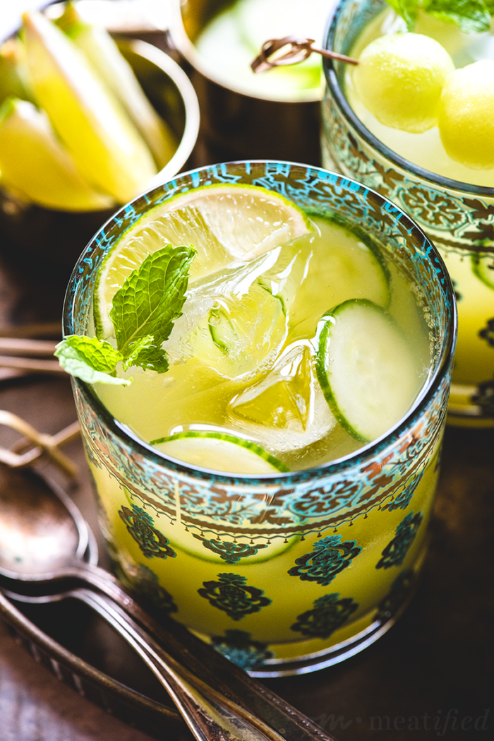 Nothing says summer better than this Melon Agua Fresca from https://meatified.com. It's the perfect blend of sweet but refreshing, with a hint of cucumber & mint, plus a little fizz.