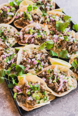 Because everyone deserves tacos, these Beef Soft Tacos with Garlic Slaw from https://meatified.com are 100% grain, gluten & dairy free, as well as paleo & AIP friendly. Oh, and delicious. Really, really delicious.