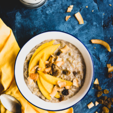 Tropical Plantain Oatmeal Bowls with Coconut & Mango