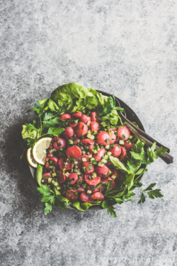 If you're looking for something more interesting to do with radishes, this herbed & poached radish salad from https://meatified.com fits the bill. It's crisp and bright, flecked with zippy herbs and has a mild punch of acidity that brings this summery dish together.
