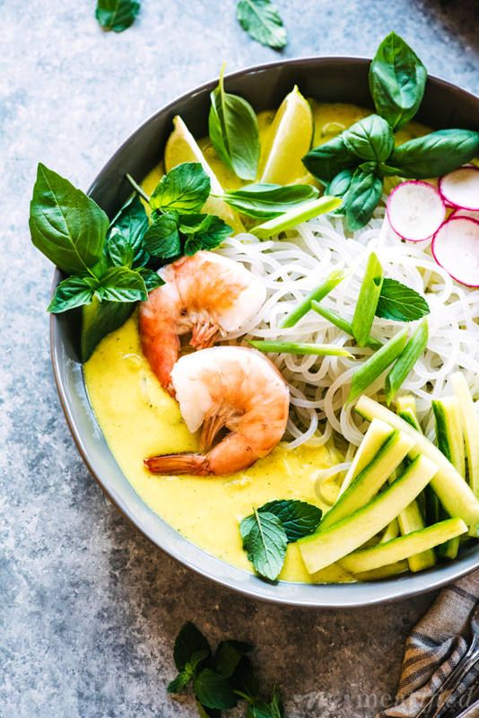 When you can't decide between comfort food or something light & bright, these summer yellow curry noodle bowls from https://meatified.com hit both spots, with sauce to spare.
