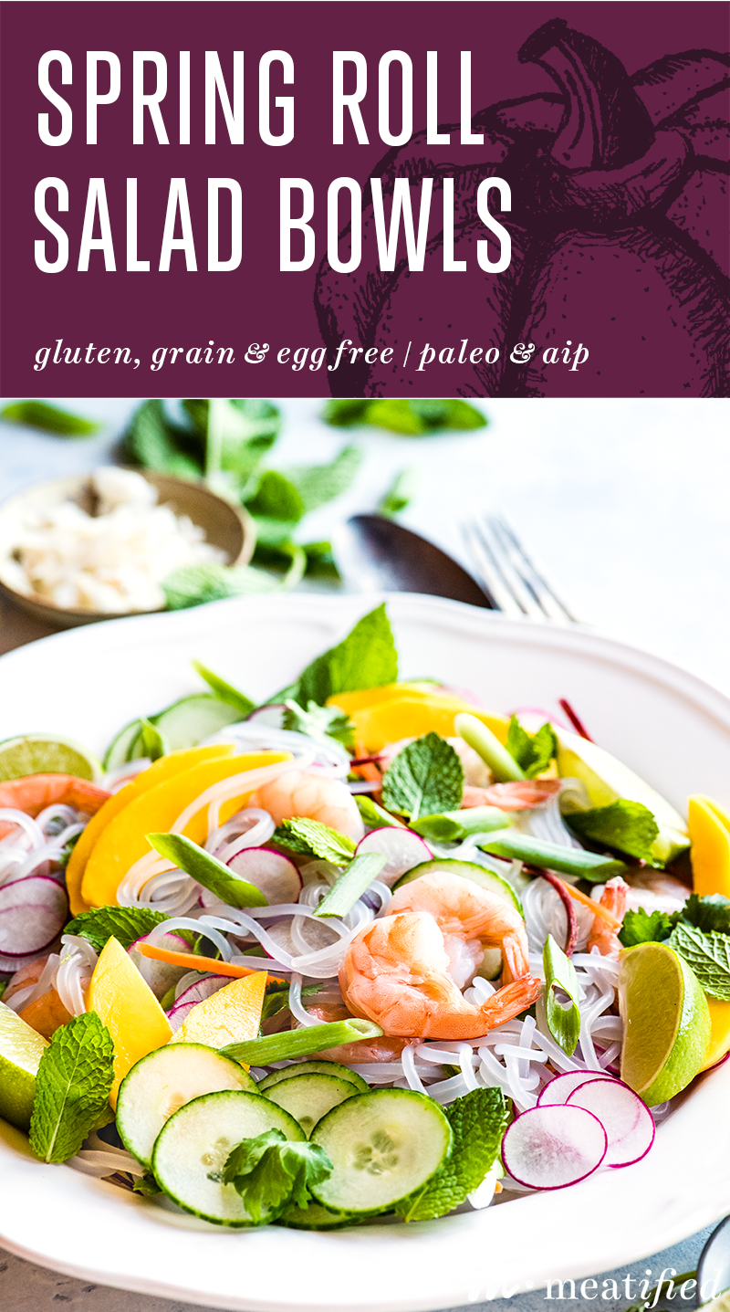 This light & bright spring roll salad from https://meatified.com takes all the hassle - no more time spent rolling! - out of the classic dish and keeps all the delicious fillings.