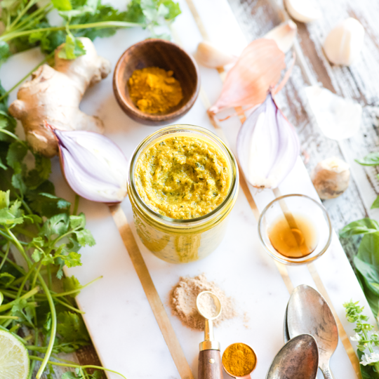 This take on Thai yellow curry paste from https://meatified.com is nightshade free, but packed with aromatics & umami. Make it ahead of time & enjoy curry dishes whenever you like.