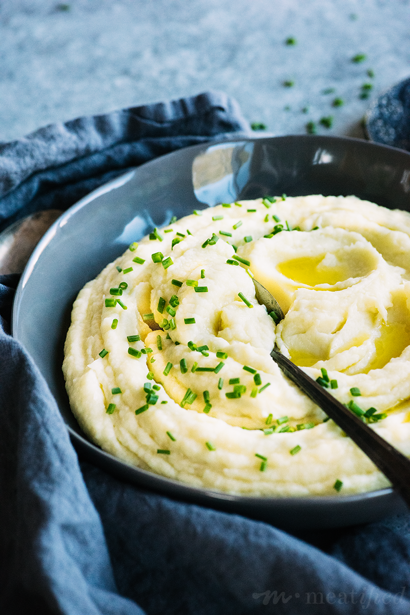 One simple trick from https://meatified.com makes the creamiest cauliflower mash, with a hint of sweetness & a more potato-like texture, finished with plenty of garlic & chives.