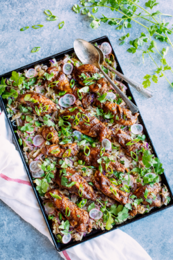 Because weeknights deserve deliciousness, this sheet pan bbq chicken from https://meatified.com is almost no prep at all, made in one pan & a fun twist on classic bbq & slaw dinners.