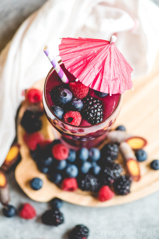 You'll never guess that this is a broth smoothie, since it's packed with mixed berries, a hidden vegetable and a refreshing hint of lemon & mint from https://meatified.com.
