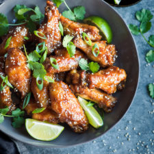 Spicy & Sticky Ginger Peach Chicken Wings - meatified