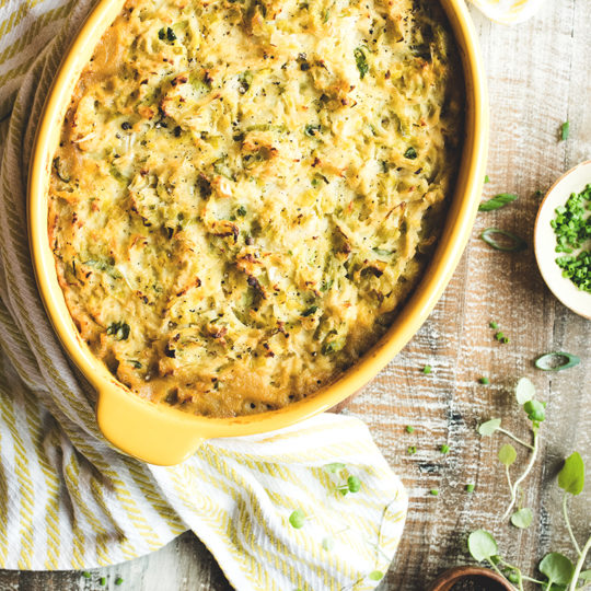 Up your comfort food game with this Irish Shepherd's pie, a fun twist with extra hidden veggies in the mash up top & a rich, meaty filling underneath.